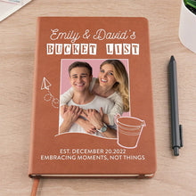 Couple Bucket List - Personalized Leather Journal - Gift For Couples, Book Lovers