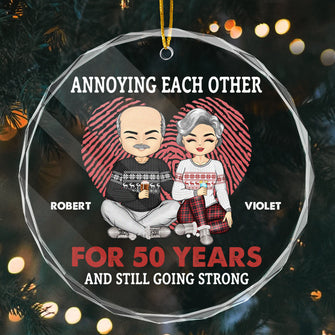 Annoying Each Other - Personalized Glass Ornament - Christmas Gift For Couple Husband Wife Soulmate