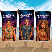Custom Photo Sunset Pop - Personalized Customized Beach Towel - Gift For Family Members, Best Friends