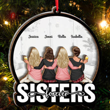 Girls Forever - Personalized Customized Mirror Wooden Ornament - Gift For Besties, Sistas, Sisters