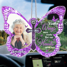 Custom Photo Butterflies Appear When Angels Are Near - Personalized Car Ornament - Memorial Gift For Family Members