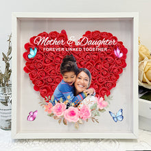 Mother And Daughter Forever Linked Together Gift For Mom Personalized Custom Flower Shadow Box