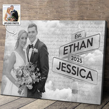 Custom Couple Photo Letter Theme - Personalized Customized Canvas - Anniversary Gift For Couples, Lovers, Husband Wife
