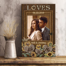 Custom Photo Personalized Canvas Wall Art All Of Me Loves, Gift For Couple, Wedding Souvenirs For Husband And Wife