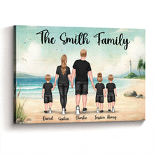 Family Gift Beach View - Personalized Customized Canvas - Warm Home Decoration For Family