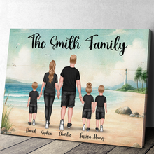 Family Gift Beach View - Personalized Customized Canvas - Warm Home Decoration For Family