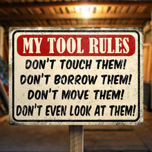 Tool Rules Metal Sign Home Decoration Tool Room Warning Sign