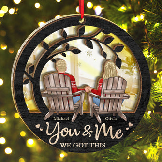 You & Me We Got This - Customized Personalized Mirror Wooden Ornament- Gift For Couple