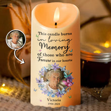 This Candle Burn In Loving Memory - Personalized Candle LED Light - Memorial Gift For Loss