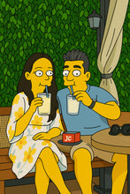Simpsonize Couple Photo - Turn Your Photo to Simpsons Canvas - Gift For Couple, Him, Her