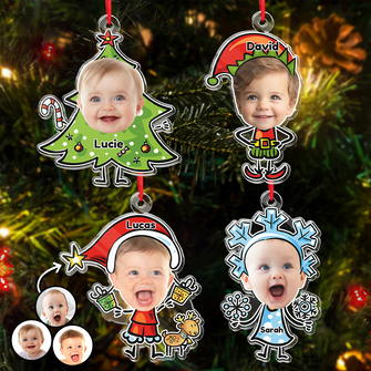 Celabrate Christmas With Custom Photo Ornament - Personalized Acrylic Ornament - Gift For Family Members