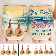 Beach Bestie - Personality Customized Wine Tumbler - Gift For Sister