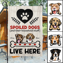 Spoiled Dogs Live Here - Customized Personality Flag - Gift For Dog Mom Dad Dog Lover