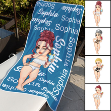 Custom Name Customized Personality Beach Towel - Gift For Girl