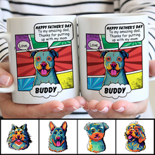 Pop Art Amazing Mom/Dad  -  Personalized Custom Ceramic Mug Gift For Dog Lovers