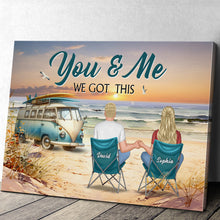 Back View Couple Camping Beach Landscape - Custom Canvas Personalized Gift For Couple