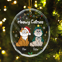 Happy Pawlidays - Cat Personalized Glass Ornament - Gift For Pet Owners, Pet Lovers