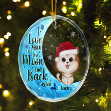 Love You To The Moon And Back Pet Lovers - Personalized Glass Ornament - Gift For Dog Lovers