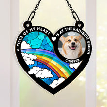 Custom Photo A Piece Of My Heart - Personalized Acrylic Window Suncatcher Ornament - Gift For Dog Lover