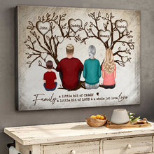 Family A Little Bit Crazy - Customized Personalized Canvas - Christmas Gift For Family