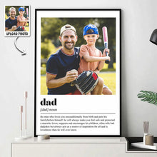 Custom Photo Dad Meaning - Customized Personalized Canvas - Best Gift For Dad Father's Day Gift Ideas