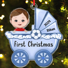 Baby's First Christmas, Baby Carriage - Personality Customized Ornament - Gift For Baby