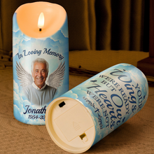 Custom Photo Blue Sky Candle LED - Personalized Candle LED Light - Memorial Gifts For Family Members