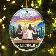 Besties Best Friends Forever - Personalized Custom Glass Ornament - Gift For Besties, Sisters, BFF