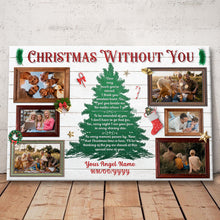 Custom Photo Personalized Canvas Wall Art Christmas Tree Canvas Christmas Without You - Gifts For Family, Parents