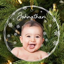 Christmas Photo - Personalized Babys Glass Ornament - Gift For Babys