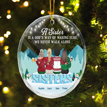 We Never Walk Alone - Customized Personalized Glass Ornament - Christmas Gift For Bestie