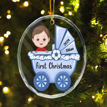 Baby First Christmas - Customized Personalized Glass Ornament - Gift For Christmas