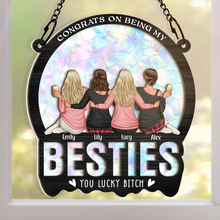 Congrats On Being My Besties - Personalized Acrylic Window Suncatcher Ornament - Gift For Besties