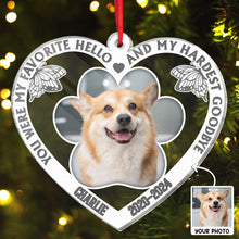 Custom Photo You Were My Favorite Hello - Personalized Customized Ornament - Gift For Pet Lover