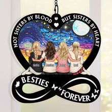 Not Sisters By Blood - Personalized Acrylic Window Suncatcher Ornament - Gift For Besties, Sisters