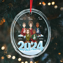 Sisters and Siblings Sitting - Personalized Glass Ornament - Christmas Gift For Family, Siblings, Sistas, Sisters