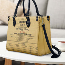 Public Library Card - Personalized Customized Leather Handbag - Gift For Family Members, Friends, Colleagues