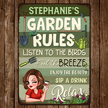 Garden Rules - Personality Customized Metal Sign - Gift For Garden Woman