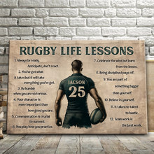 Custom Photo Rugby Life Lessons Gift For Rugby Lovers Personalized Custom Framed Canvas Wall Art