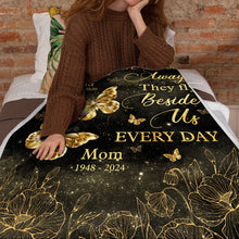 Those Love Don't Go - Customized Personalized Blanket - Gift For Memorial Mom Dad Family Loss Gift