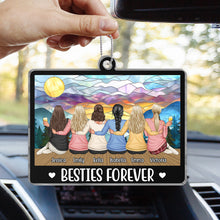 Besties Forever - Personalized Acrylic Car Ornament - Gift For Besties, Sisters