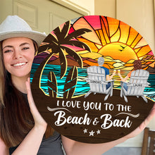 Love You To The Beach & Back - Personalized Door Signs Gift For Couple