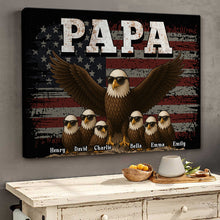 The Eagle Gang American Horizontal - Customized Personalized Canvas - Father's Day Gift For Dad, Grandpa, Husband, Him
