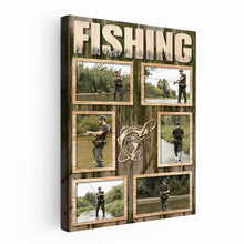 Custom Photo Fishing Man Fishing Enthusiasts - Customized Personalized Canvas - Gift For Dad Grandpa Father's Day Gift