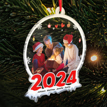 Custom Photo 2024 Christmas - Customized Personalized Acrylic Ornament - Gift For Family Couple Friend