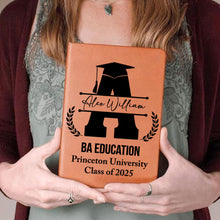 Monogram Graduation Theme - Personalized Customized Leather Journal - Graduation Gift, Gift For Friends