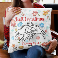 First Christmas As Family - Personalized Customized Pillow - Christmas Gift For Family, Baby Kids