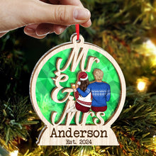 Couple Christmas - Customized Personalized Acrylic Wooden Ornament - Christmas Gift For Couple Husband Wife