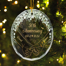 Elderly Couple Anniversary Gift - Customized Personalized Glass Ornament - Christmas Gift For Couple Husband Wife