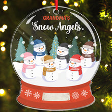 Grandma's Grandpa's Mom's Dad's Little Snowmen Snow Angels - Personality Customized Ornament - Gifts For Family